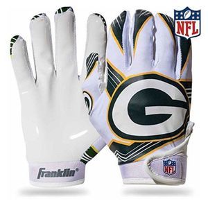 Franklin Sports NFL Green Bay Packers White Football Fan Receivers Gloves Youth
